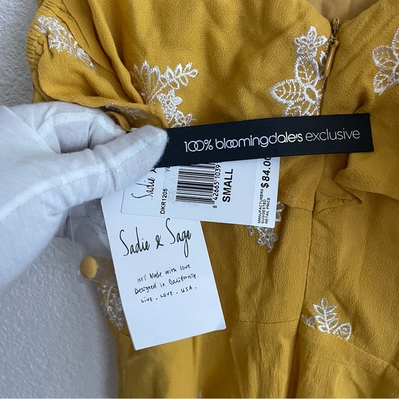 NWT Sadie & Sage Embroidered Cold Shoulder Dress - Picture 7 of 8